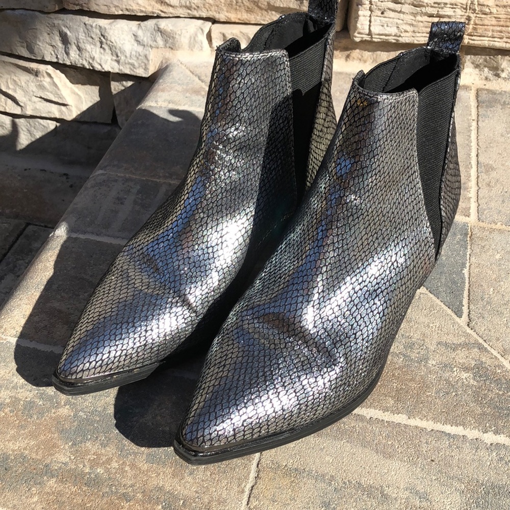 Metallic booties
